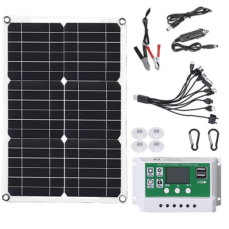 Cross-Border Solar Panel Kit: 20W 12/18V with Controller for Emergency Battery Charging
