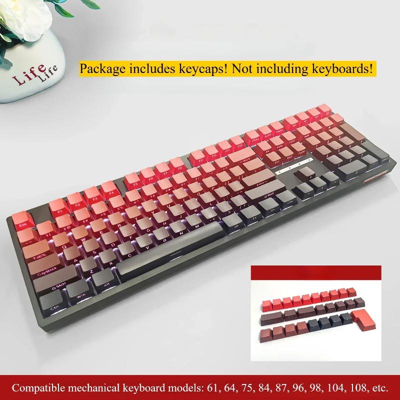 2025 Good Gradient Keycaps Side Printed Shine Through PBT Double Shot OEM Profile for MX Switches Gaming Keyboard 130+key Caps