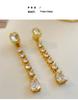 Retro European & American Zircon Long Earrings | Silver Needle 925 | Exaggerated, Simple, High-End Temperament for Women