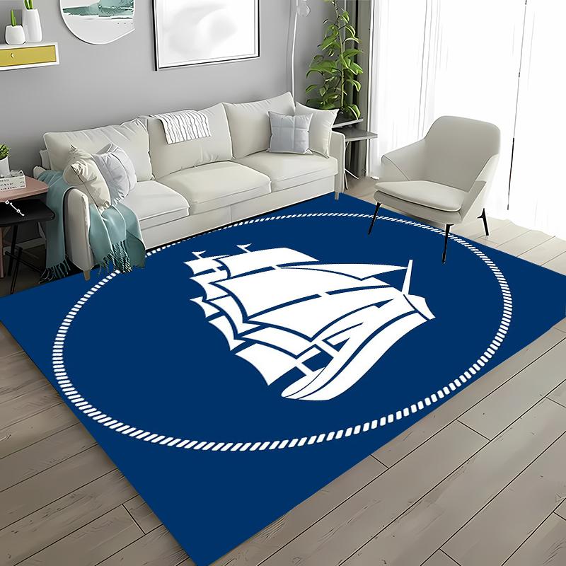 The Ocean Boat Theme Carpet for Living Room Cartoon Children's Bedroom Sofa Doormat Kitchen Floor Tapete Anti-slipDecor Alfombra