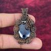 Shungite Pendant Copper Wire Wrapped Flower Pendant Handmade Gemstone Jewelry