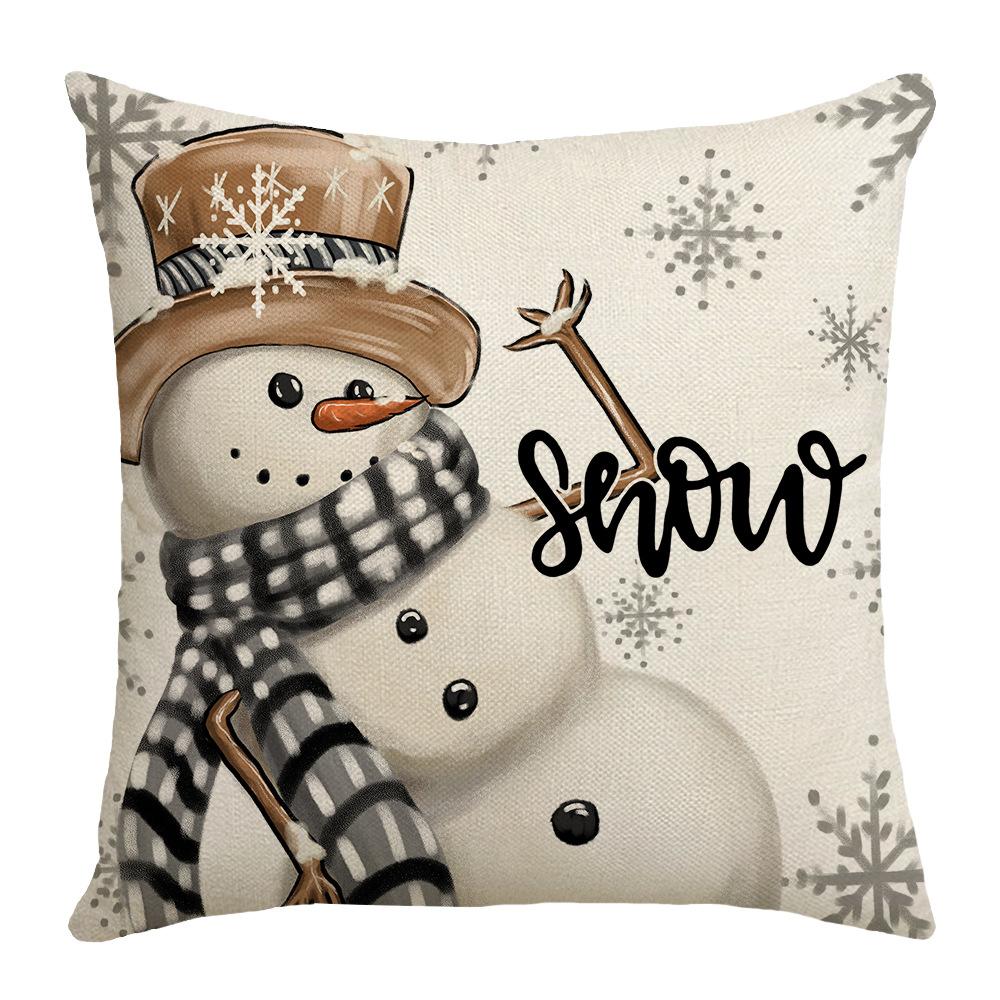 

Christmas Santa Claus Christmas Tree Snowman Elements Modern Simple Fashion Home Decoration Sofa Pillow Cover 45 * 45cm (without core)