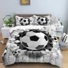 Set Biancheria da Letto Calcio 3D Calcio Bambino Copripiumino Singolo Matrimoniale Sport Ragazzo Tessile per la Casa Piumone Coperture Nordiche per Letto King Full