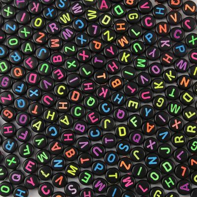 110/220/450pcs Acrylic Letter Beads Letter 4 × 7mm Colored Letter Black Round Beads for Friendship Bracelet Jewelry Making Kit