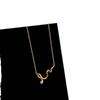 Guochao New Chinese Sand Gold Ingot Snake Pendant Necklace Women'S Retro High Sense Light Luxury Versatile Neck Chain Sweater Chain