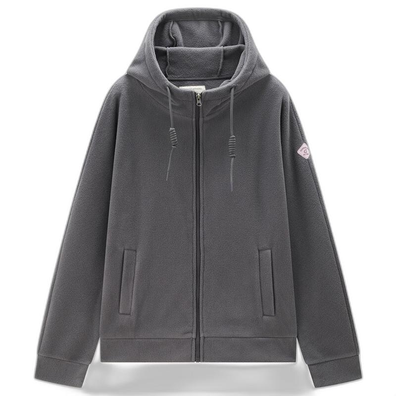 Giordano Women's Loose-Fit Hooded Fleece Zipper Cardigan