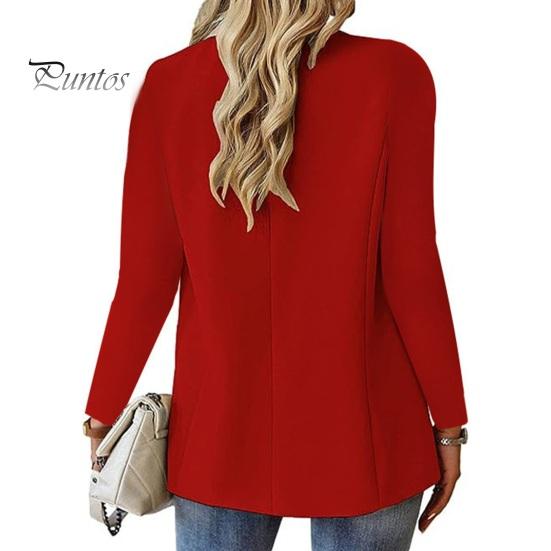 Fall Coat For Women Suit Lapel Long Sleeve Single Button Jacket Casual with Flap Pockets Solid Color Work Office Business Outerwear Versatile
