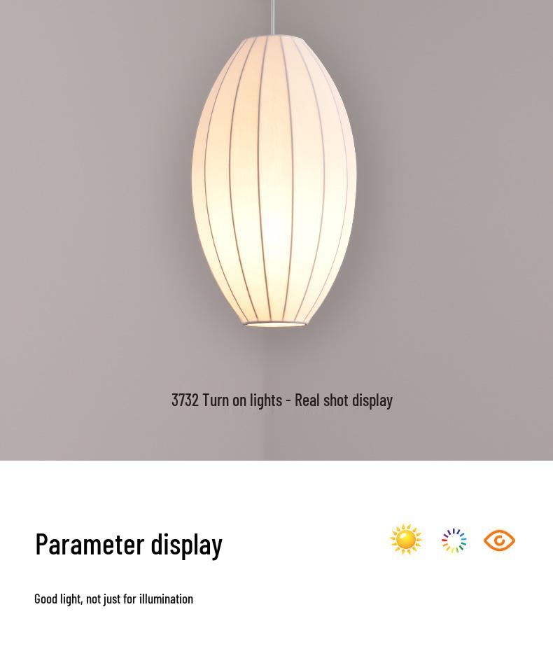 Wabi-Sabi Style Pendant Light: Japanese Fabric Lantern for Dining & Bedroom