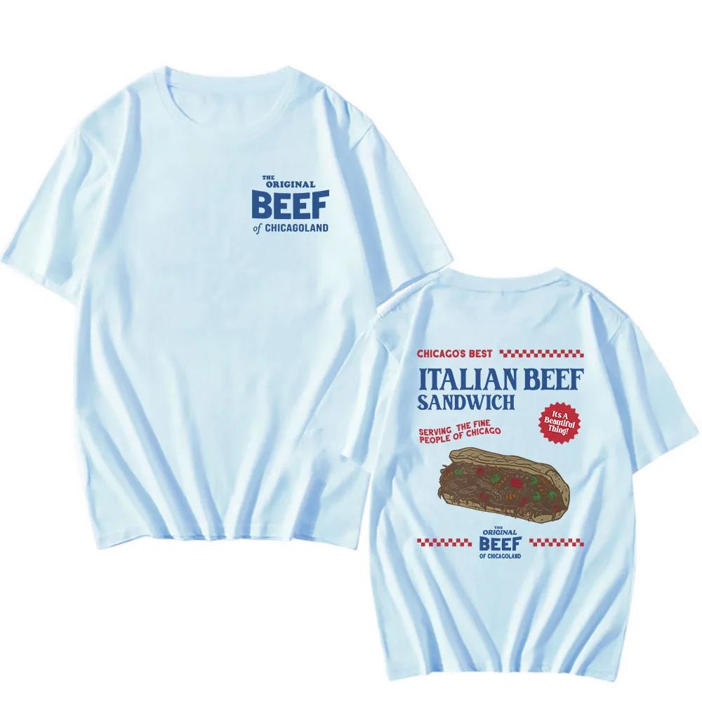 Casual Beef Chicago T-shirt Bear TV series Loose graphic Printed T-shirt Cotton High quality soft T-shirt Men's T-shirt