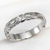 Huitan Simple Stylish Carved Flower Design Women Ring Anniversary Gift Graceful Female Finger Ring Fashion Jewelry
