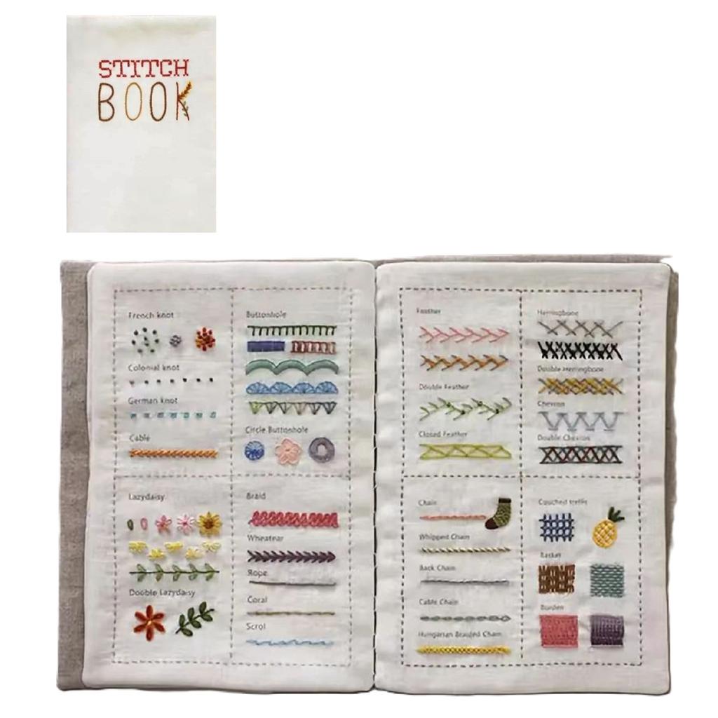 1 Set Embroidery Books DIY Stitch Books with Full Toolkit Embroidery Sewing Books for Embroidery Beginners & Craft Enthusiasts