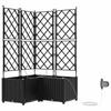 Garden Planter Set 3 Pcs Black 80 X 80 X 142 Cm Plastic