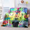 The Kawaii PoppyTrolls World Tour Themed Flannel Blanket Is Perfect for Kids, Teens, and Fans. It's a Great Bed Blanket or Sofa
