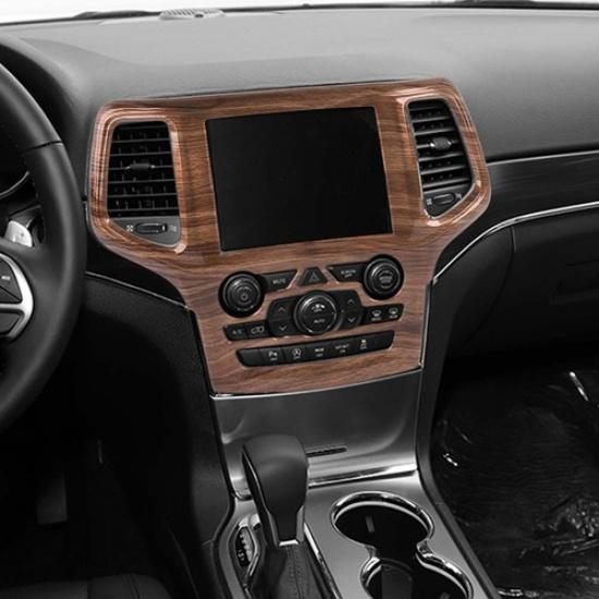 Wood Grain Dash Radio Navigation Panel Cover For Jeep Grand Cherokee 2014-