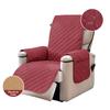 Reversible Quilted Recliner Cover Waterproof Nonslip Chair Slipcovers with Elastic Straps and Pockets for Living Room Pets Kids