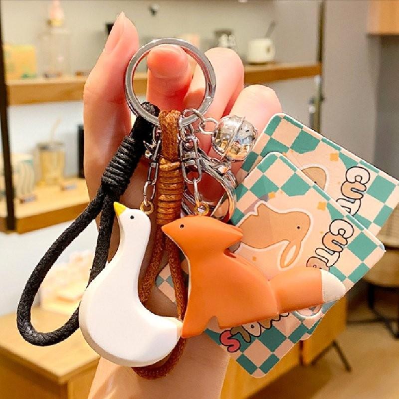 Goose Rabbit Fox Toy Dolls Key Chain Bag Decoration Pendant Desktop Ornament