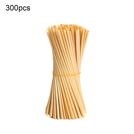 300 Stück Holzstrohhalme, lebensmittelecht, umweltfreundlich, vielseitig verwendbar, wiederverwendbar, kompostierbar, Trinkwasser, chemikalienfrei, biologisch abbaubare Bambusstrohhalme