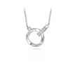 S925 Sterling Silver Mobius Ring Necklace Women's Light Luxury Niche Geometric Double Ring Clavicle Chain