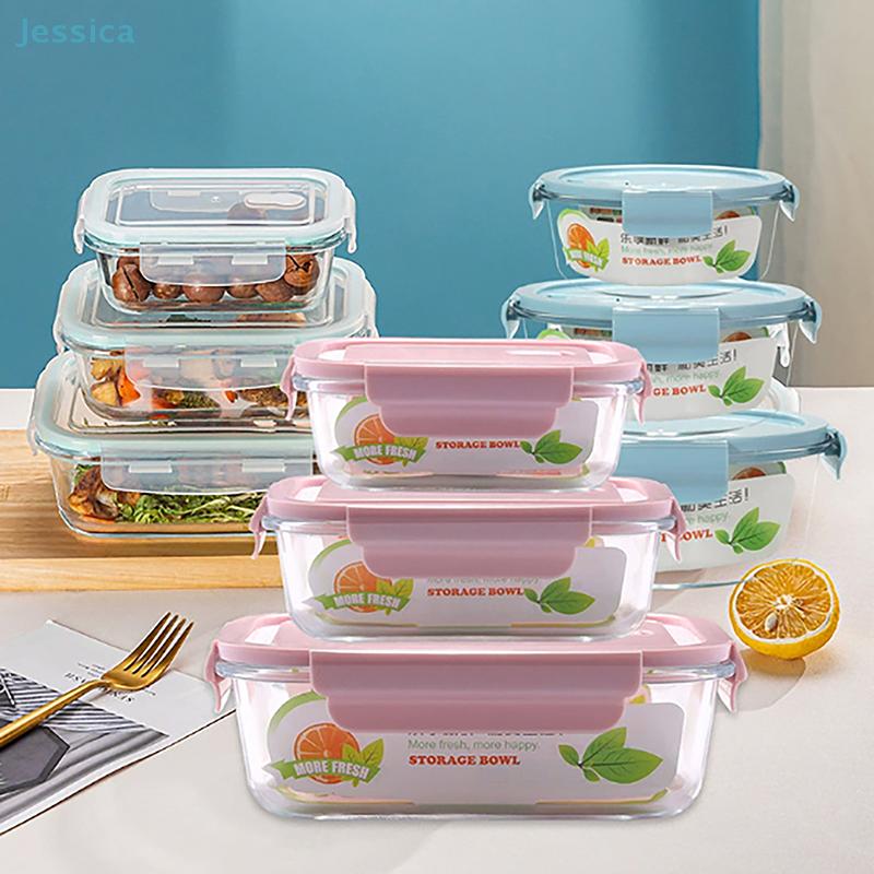 High Borosilicate Glass Bento Box With Lids Airtight Lunch Boxesdivided Lunch Containers