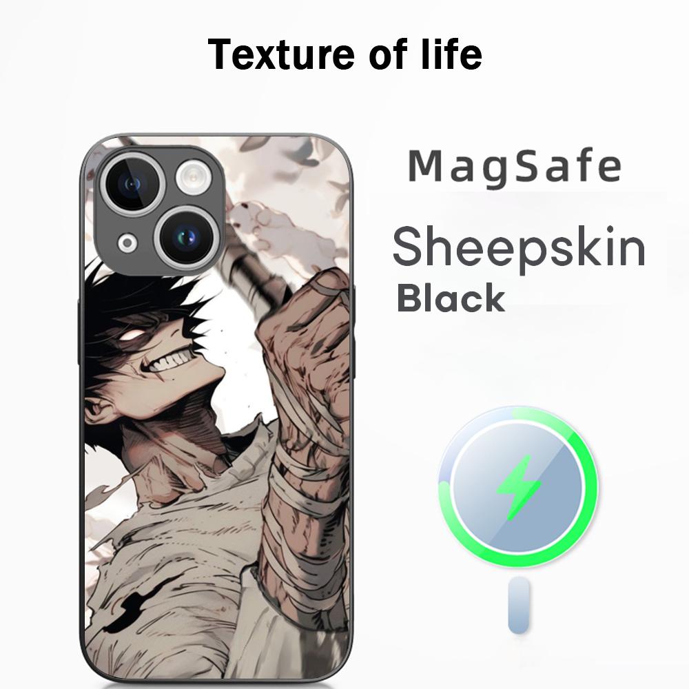 Custodia per Telefono Super Cool Toji Fushiguro Classico Anime Per iPhone 17 16 15 14 13 12 Plus Pro Max Lusso di Alta Gamma Magsafe Pelle di Pecora