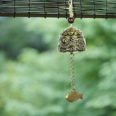Campanella a vento Decorazioni vintage Scacciapensieri intagliati Campana da giardino in lega di zinco per cortile