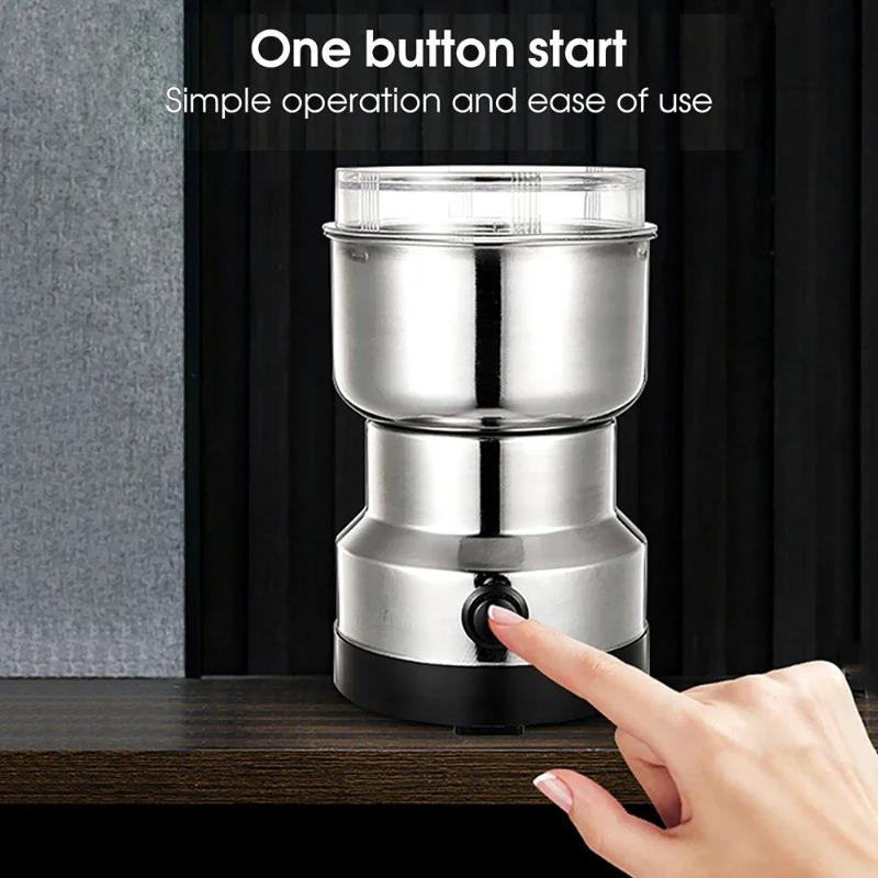Electric Coffee Grinder Stainless Steel Blade Portable Mill for Coffee Beans Spices Herbs Nuts Home Kitchen Grinding Tool