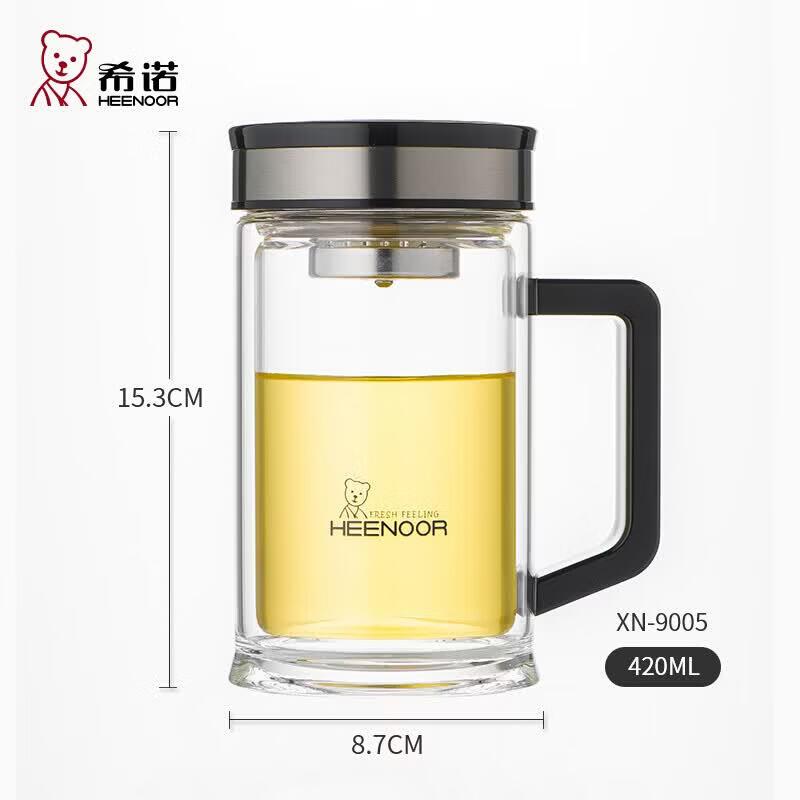 Heenoor Double-Layer Glass Mug with Handle
