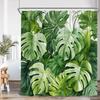 Tropical Leaves Monstera Shower Curtain Jungle Forest Green Leaf Plants Greenery Bathroom Decorations Nordic Modern Bath Curtain