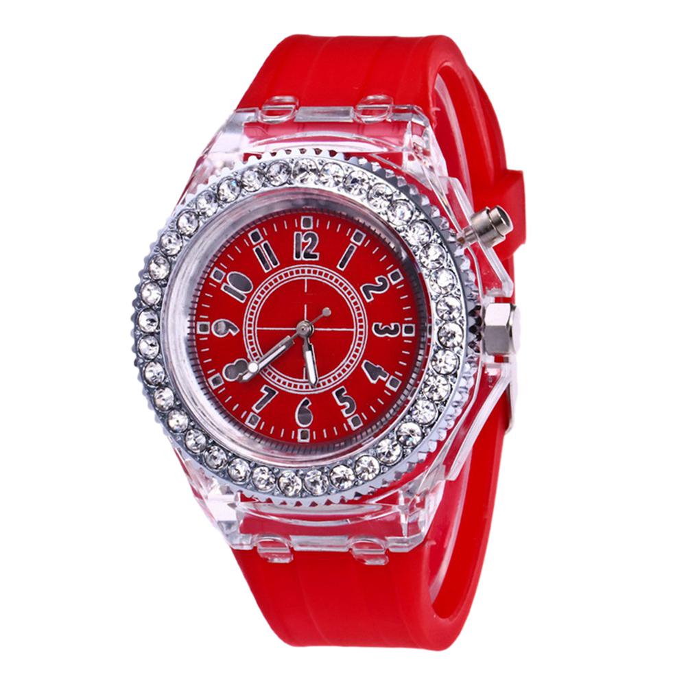 Kids Students Watch Light Up LED Glow Crystal Bling Kids Watches