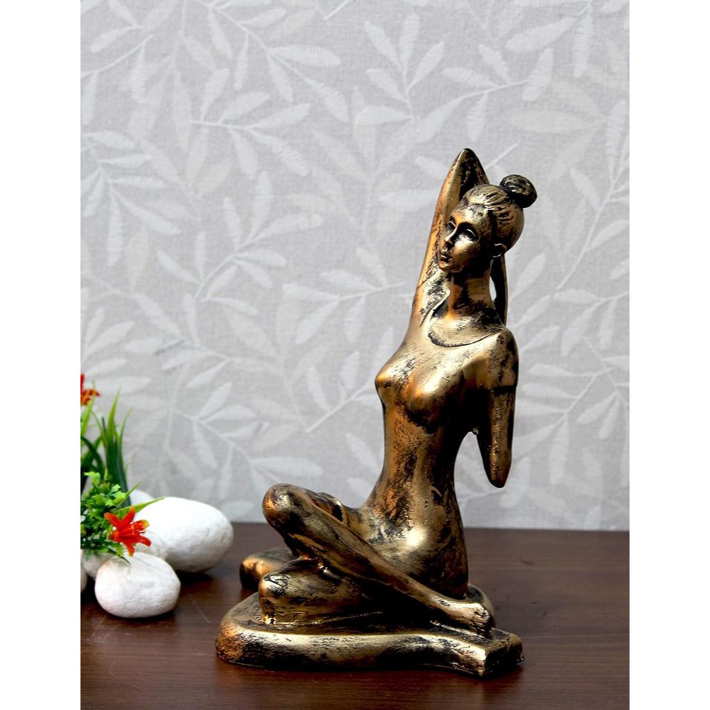 @ Polyresin Antique Finish Lady Yoga Position For Decorative 22 cm UKZQ512 50%off