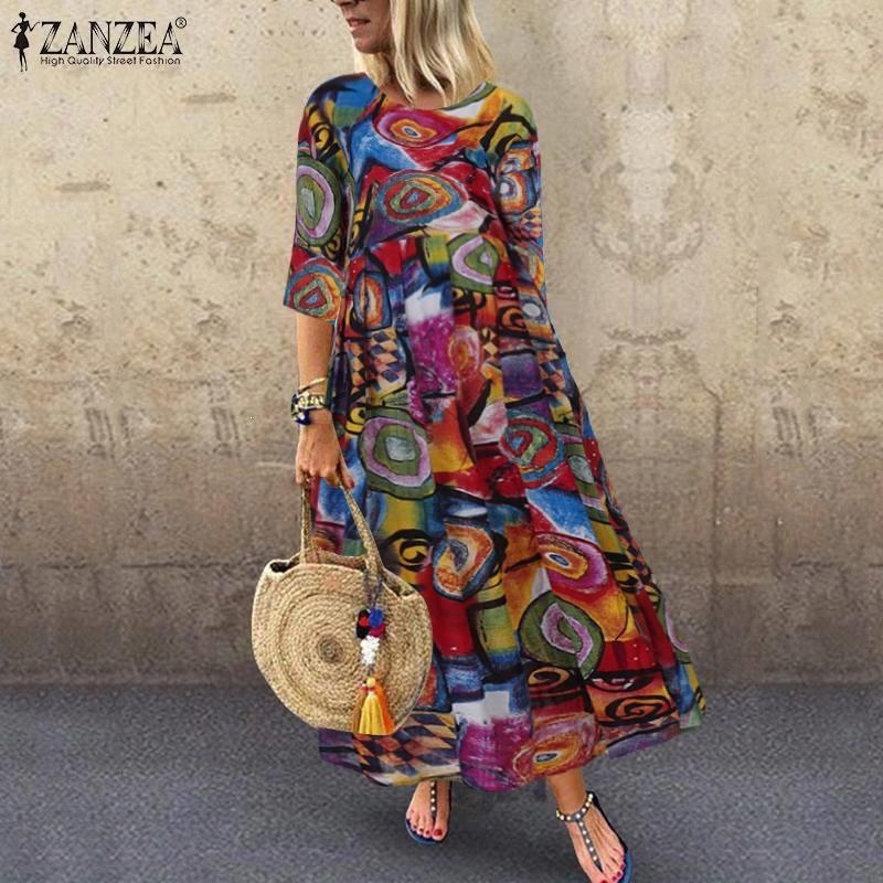 Women V Neck Short Sleeve Gingham Print Maxi Dress Casual Loose Fit A Line Dress