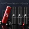 Car LED Intelligent Temperature Measurement Cup Thermos Bottle For Citroen C1 C2 C4 C5 C3 C4L Berlingo Xsara Picasso Accessories