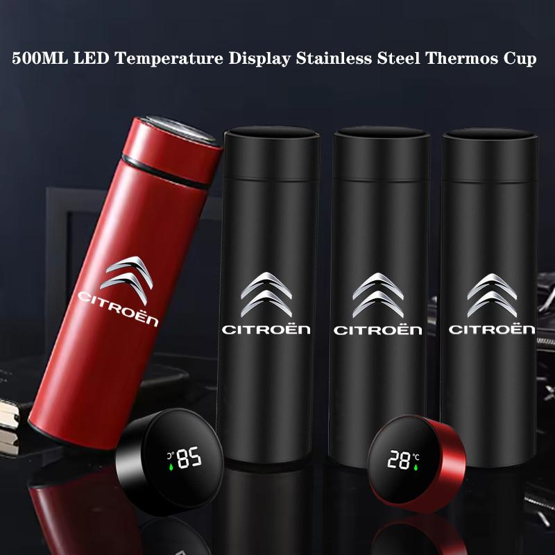 Car LED Intelligent Temperature Measurement Cup Thermos Bottle For Citroen C1 C2 C4 C5 C3 C4L Berlingo Xsara Picasso Accessories