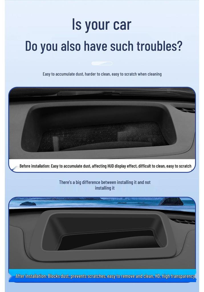 Compatible Curved Protective Cover for 26 Lantu Tianshan HUD Models - Dustproof Dashboard Interior Modification.