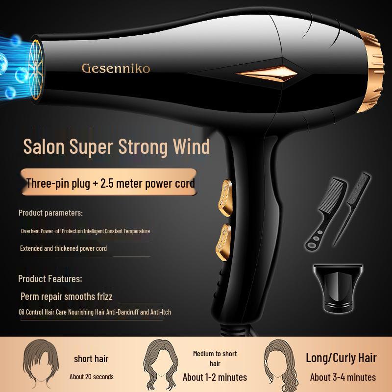 

Фен высокой мощности Blue Light с постоянной температурой и технологией быстрой сушки