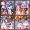 9 Sheets Christmas Window Stickers, 143pcs Reusable Static Xmas Santa Reindeer Snowman Window Decals With Snowflake, Double-Sided Winter Holiday Windo
