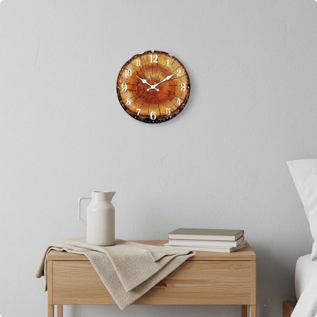 Wood Grain Wall Clock Modern Design Nordic Accurate Sweep Movement Home Decor for