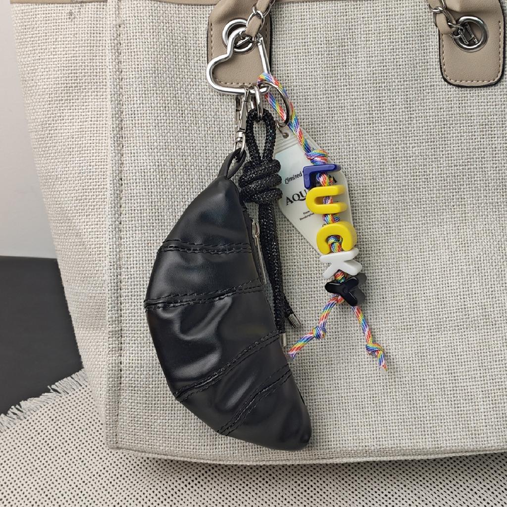 Fashion Ox Horn Bag Pendant Coin Purse Lucky Hanging Rope Exquisite Storage Functional Dumpling Bag Design Key Accessories Gift