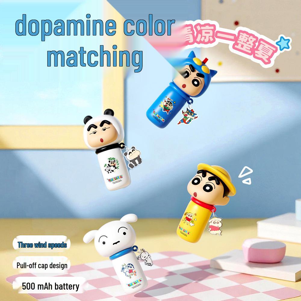 Creative Cartoon Mini Handheld Fan with USB Charging and Phone Holder