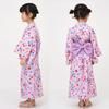 Yukata Easy To Wear One Piece Large Flower Yukata Set Children Girls Kids Jinbei Obi Set 100 110 120 130 140 Summer Festivals Fireworks Festivals