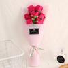 Teacher's Day 5-Flower Bouquet - Red Carnation & Soap Roses, Valentine & Qixi Gift