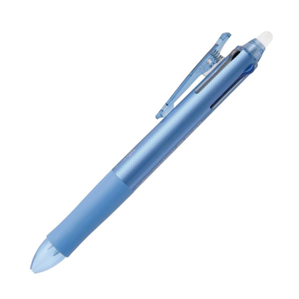 Pilot Frixion Ball 4 Ballpoint Extra 4 Colors Light Blue Pen, 0.5mm Fine, (Black, Red, Blue, Green), (LKFB-80EF-LB)