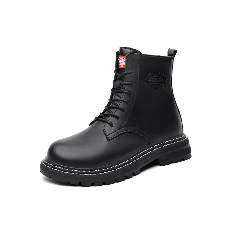 Dickies Two-Layer Cowhide Versatile Short Martin Boots Men boots Black 204M50LXS60