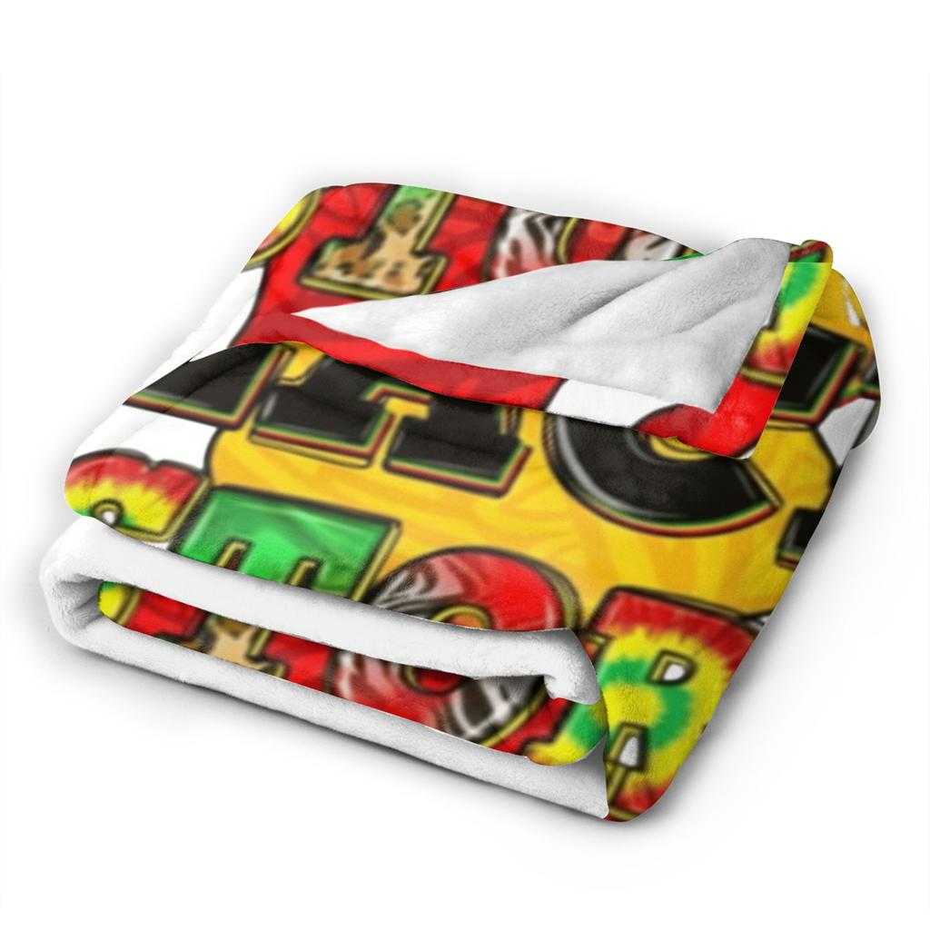 Black History Flannel Blankets Custom Throw Blankets for Home 125*100cm Plush Thin Quilt