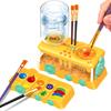 4-in-1 Train-Shaped Automatic Paint Brush Rinser with Water Circulation System, Detachable Palette & Brush Holder