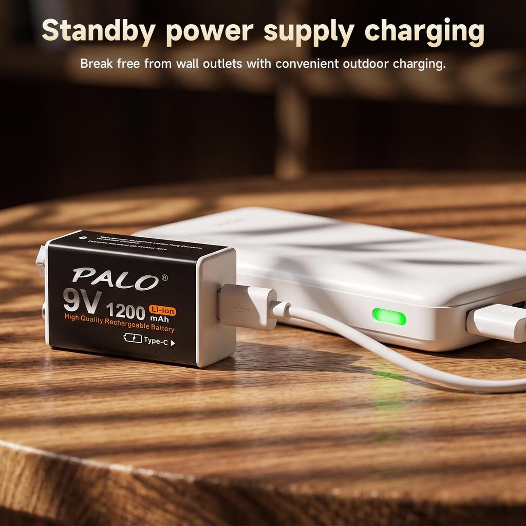 PALO 1200 mAh Micro-USB 9 Volt Li-Ionen-Akku 6F22 9 V Li-Ionen-Lithium-Akku für RC-Hubschrauber-Modell-Mikrofonspielzeug