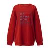 Ladies Fashion Casual Print Loose  Round Neck Long Sleeve Top Sweatshirt