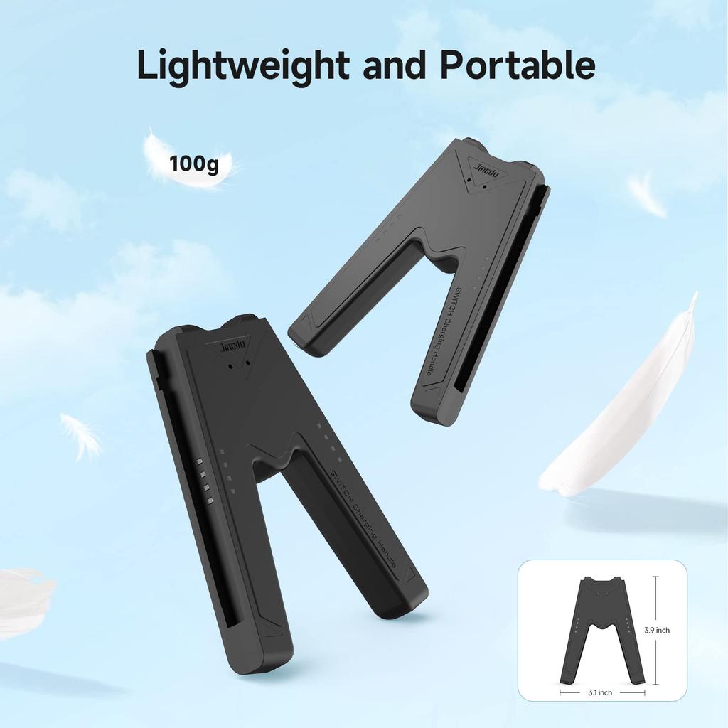 Switch Charging Controller Charger with Compatible with Nintendo Switch OLED Models Joy-Con Grip, V-Shaped Joy-Con Indicator, & (Black)