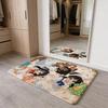 T-Tamako Market Floor Mat Flannel Door Mat Non-Slip Absorbent Washable Indoor Home Rug