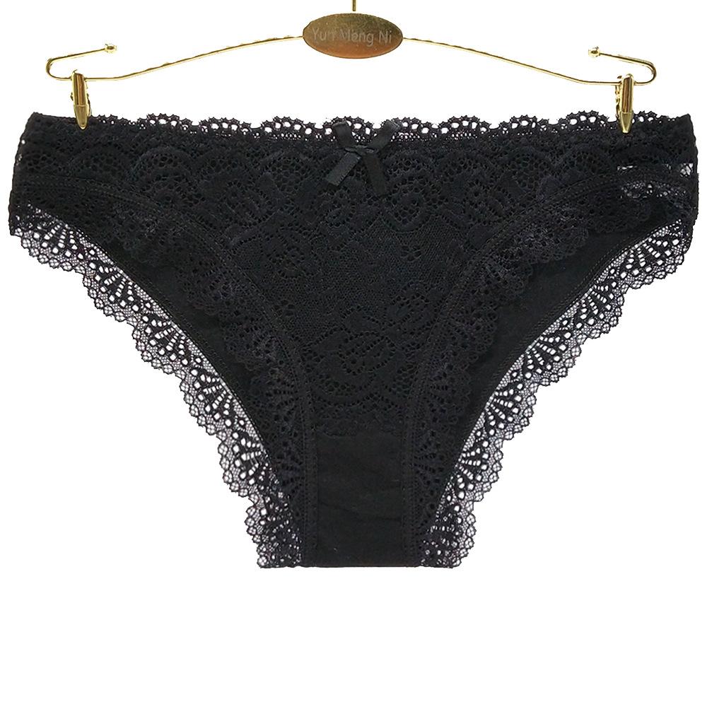 Woman Underwear Women's Cotton Sexy Panties Briefs Solid Lace Girls Ladies Knickers Intimates 6 Pcs